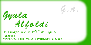 gyula alfoldi business card